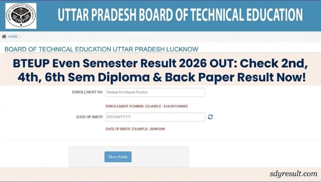 BTEUP Even Semester Result